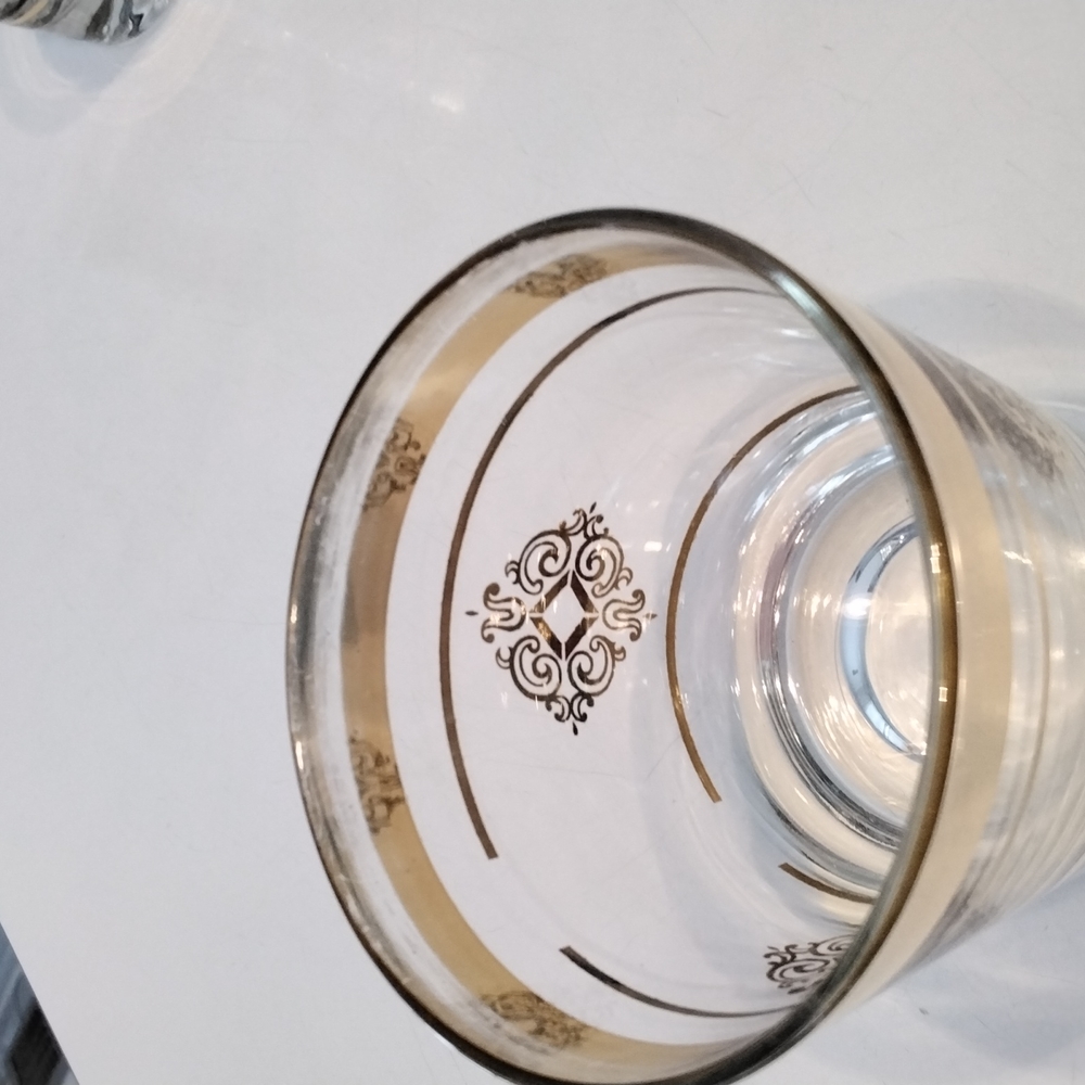 Tumblers - Vintage scotch gold rimmed heavy base glasses - Picture 5 of 6